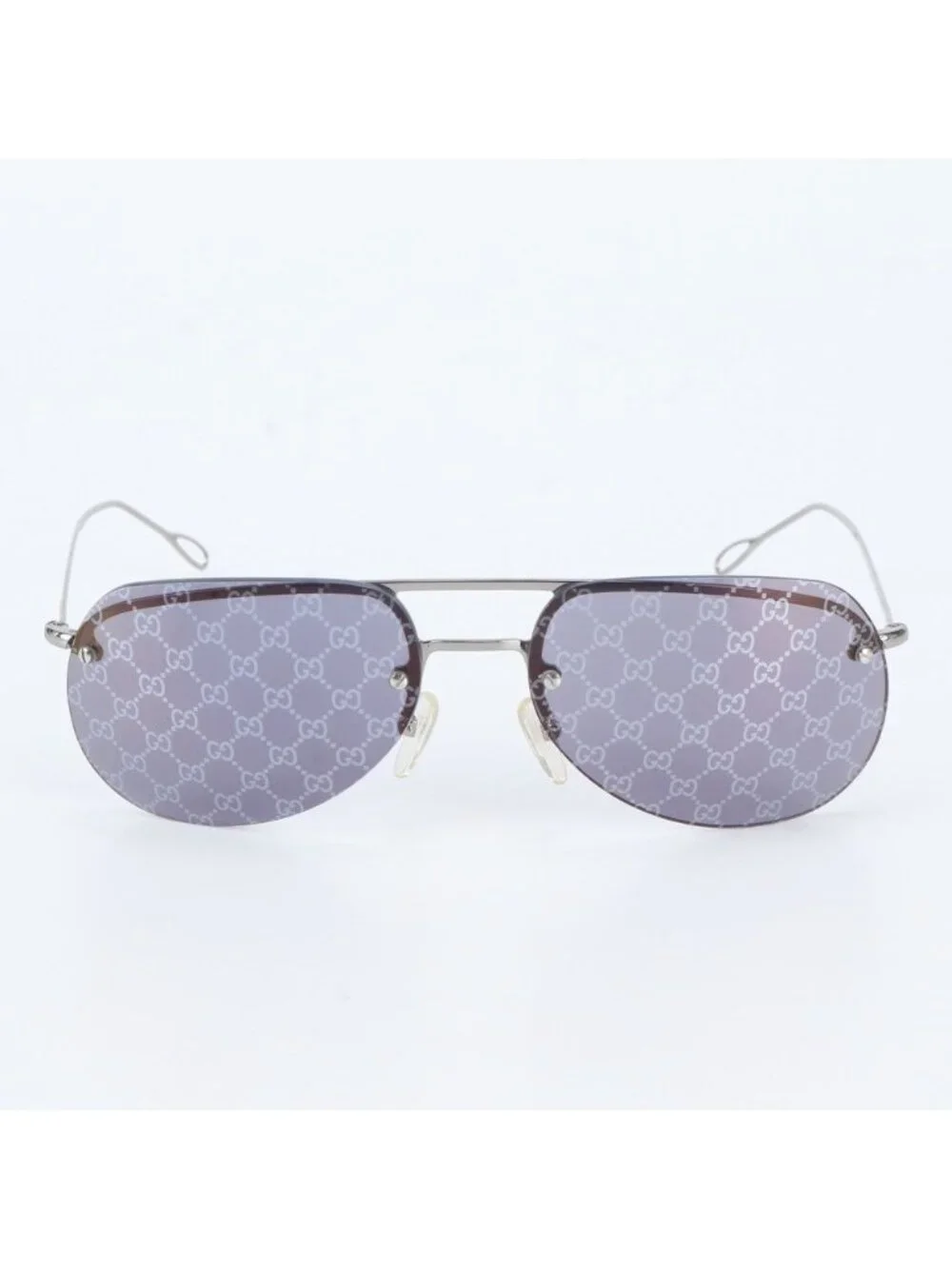 Gucci 59 16 GG Pattern Mirror Lens Sunglasses Double Bridge Eyewear